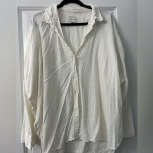 Aerie Linen Oversized Long-Sleeve